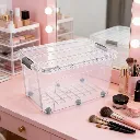75L Plastic Storage Box with 6 Wheels Click Lid Stackable Clear Storage Box for Home Office