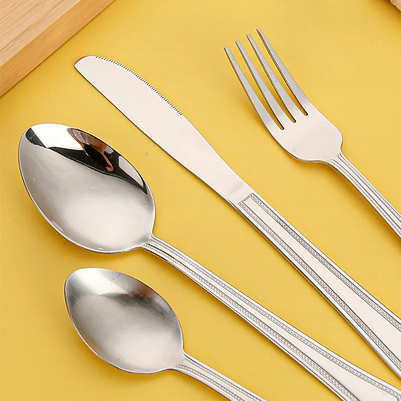 4PCS Cutlery Set with Fork Knife Spoons Stainless Steel Utensils Set Flatware Set for Home Kitchen