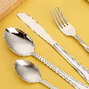 4PCS Cutlery Set with Fork Knife Spoons Stainless Steel Utensils Set Flatware Set for Home Kitchen