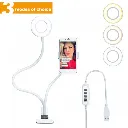 Selfie LED Light Ring with Phone Holder Stand Clip for Live Stream Makeup