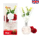 White Polyester Stick Aroma Diffusers Set  Air Fresheners With Fake Flower Scented Diffuser Home Fragrance for Bathroom Bedroom Living Room