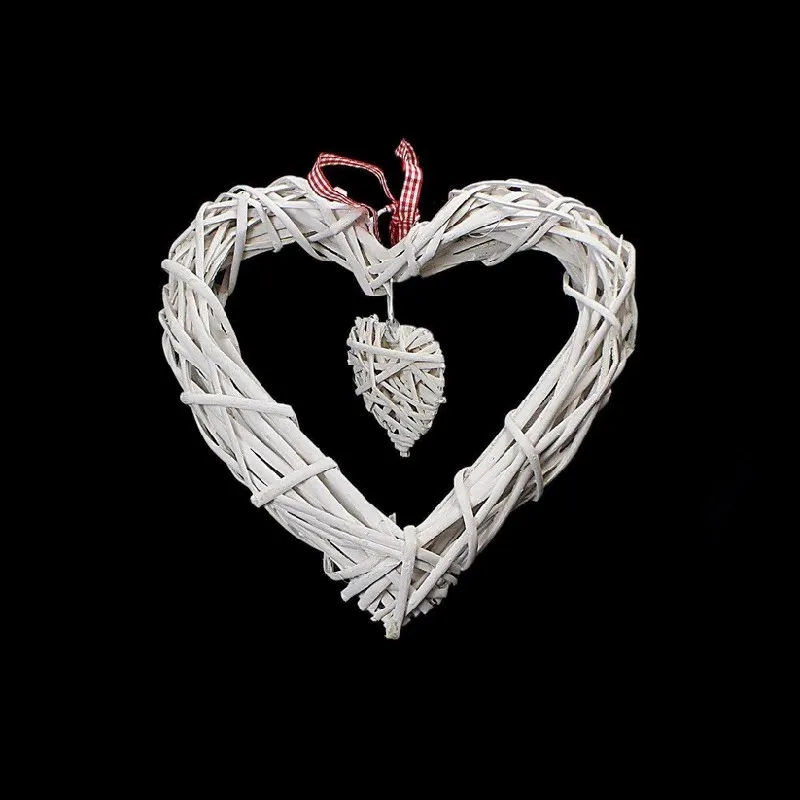 Rattan Heart Wreath Garden Decoration Straw Heart 22 cm