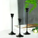 3pcs Candlestick Holder Decorative Candle Holder for Fireplace Dinning Table Home Decorations - Black