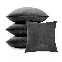 4 Pack Velvet Cushion Cover Square Pillow Decor Bed Sofa Cushion Cover 45x45cm - Light Grey